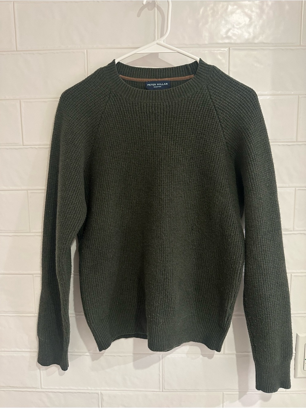 Peter Millar Dark Olive Green Crewneck Sweater